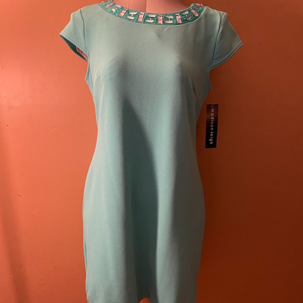 A beautiful casual turquoise dress